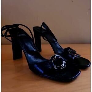 Casadei Ultra High Heels Leather Sandals Open Toe Ankle Strap Buckle Detail 37.5